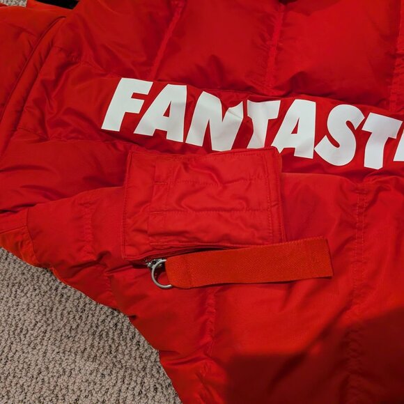 PUMA x ADER ERROR Hooded Button-Up Unisex Padded Down Coat Red S - Picture 5 of 10